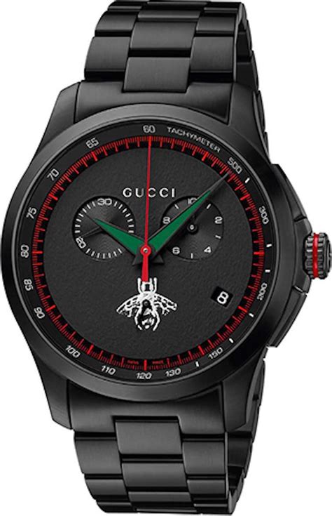 gucci red faced watch|Gucci black chronograph watch.